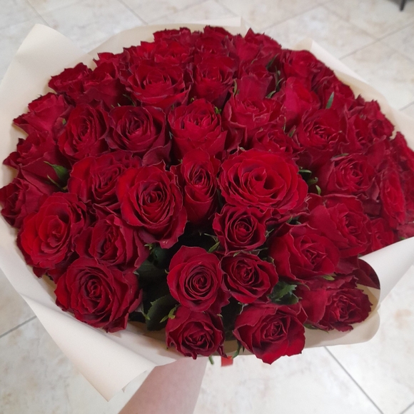 Букет из 51 красной розы 35 см (Кения)