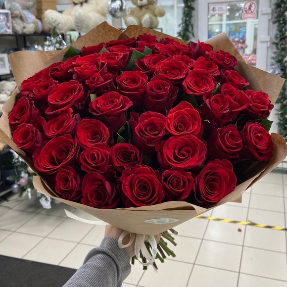 Букет из 51 красной розы 35 см (Кения)