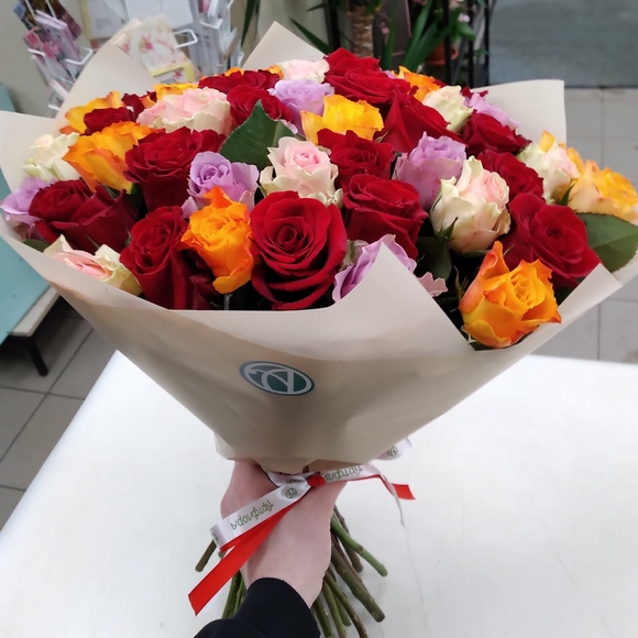 Букет из 51 розы микс 50 см (Кения) 