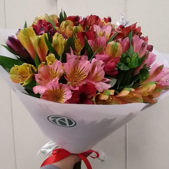 Букет из 15 Альстромерий микс