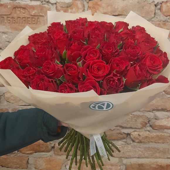 Букет из 51 красной розы 35 см (Кения)