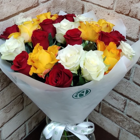 Букет из 25 роз микс 50 см (Кения)