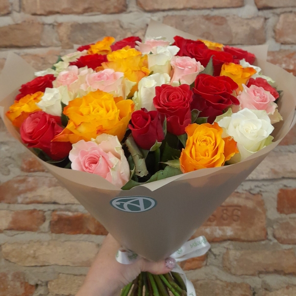 Букет из 25 роз микс 50 см (Кения)