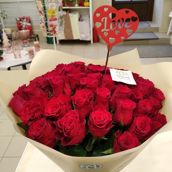 Букет из 51 красной розы 35 см (Кения)