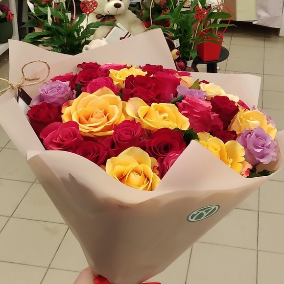 Букет из 25 роз микс 50 см (Кения)