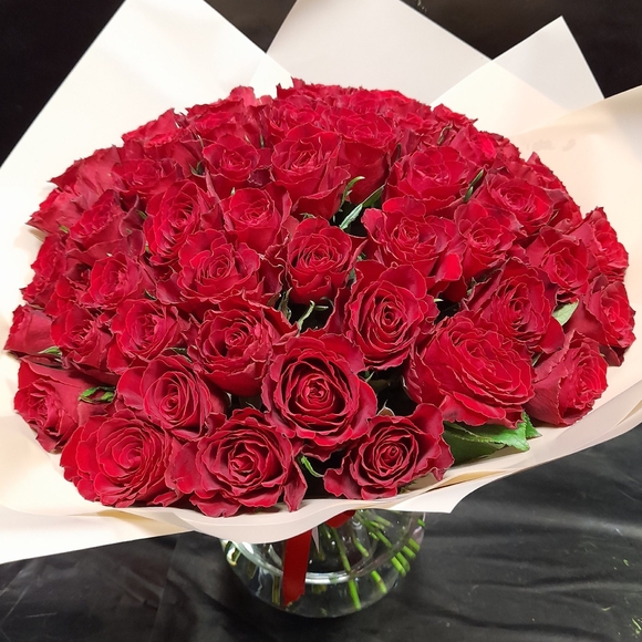 Букет из 51 красной розы 35 см (Кения)