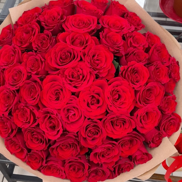 Букет из 51 красной розы 35 см (Кения)