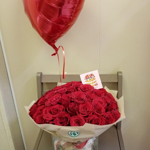Букет из 51 красной розы 35 см (Кения)