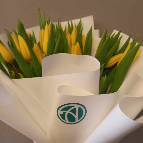 Букет из 25 желтых тюльпанов