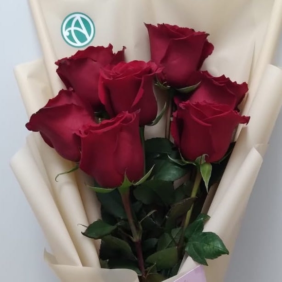 Букет из 7 красных роз 50 см (Эквадор)