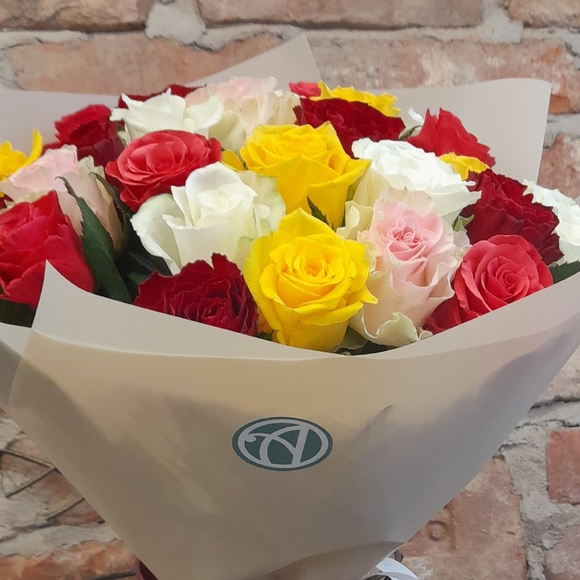 Букет из 25 роз микс 50 см (Кения)