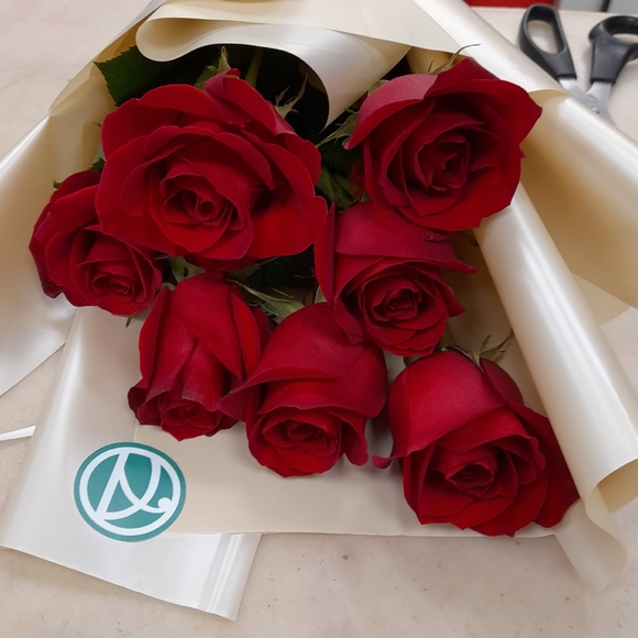 Букет из 7 красных роз 50 см (Эквадор)
