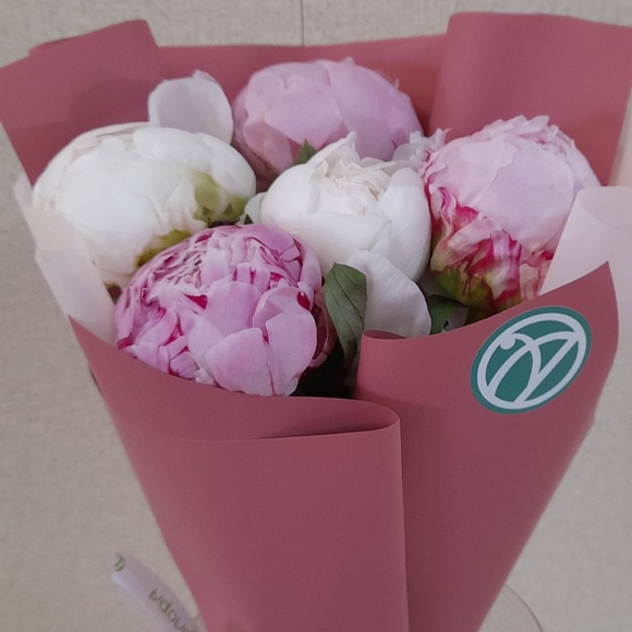 Букет из 5 розовых пионов (Голландия)