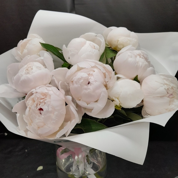 Букет из 9 белых пионов (Голландия) 