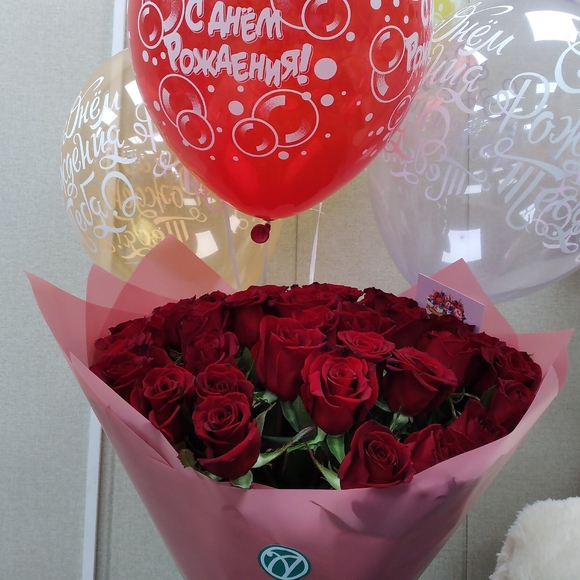Букет из 35 красных роз 70 см (РФ)