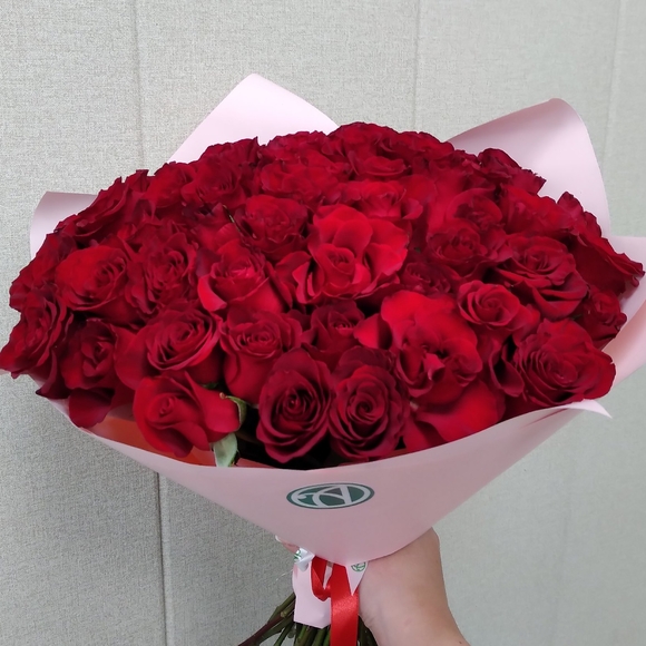 Букет из 51 красной розы 40 см (РФ)