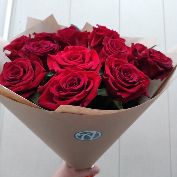 Букет из 15 красных роз 50 см (РФ)