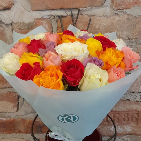 Букет из 25 роз микс 50 см (Кения)