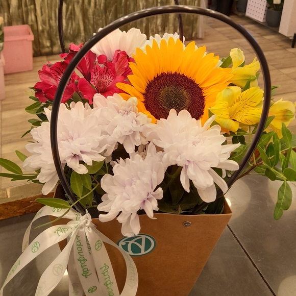 Цветочная сумочка с подсолнухом