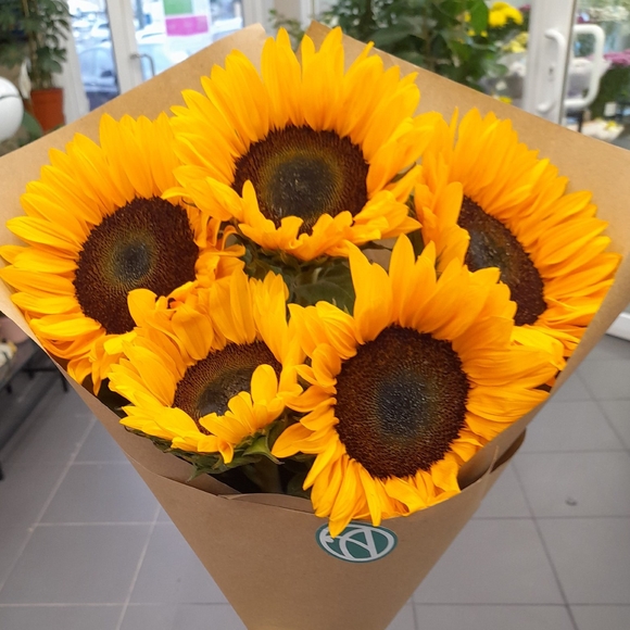 Букет из 5 подсолнухов