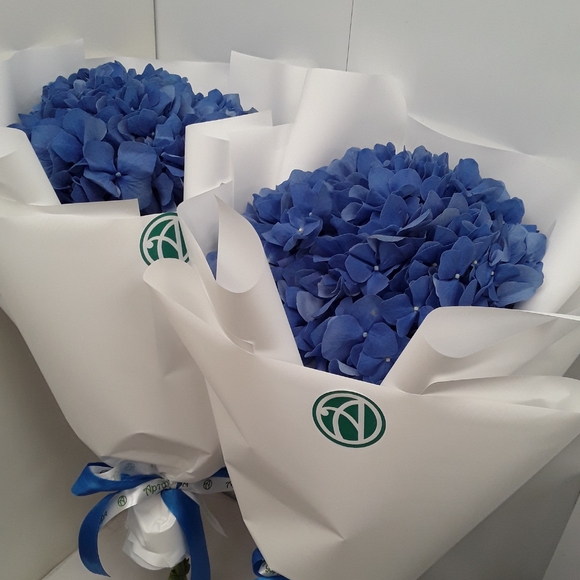 Букет из 1 голубой гортензии