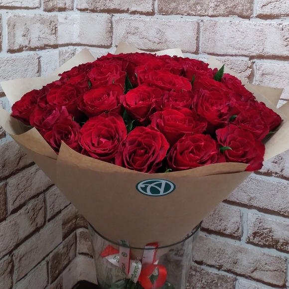 Букет из 51 красной розы 35 см (Кения)