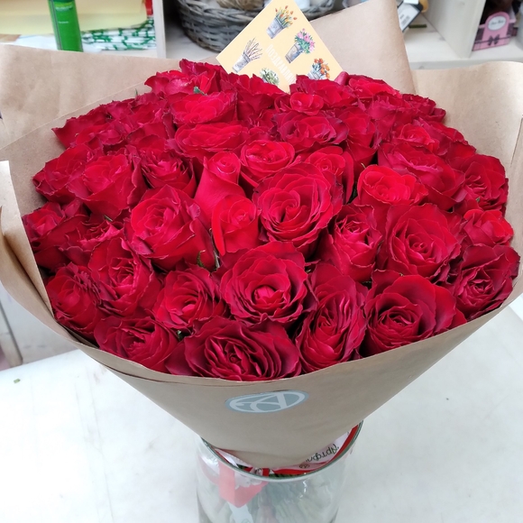 Букет из 51 красной розы 35 см (Кения)