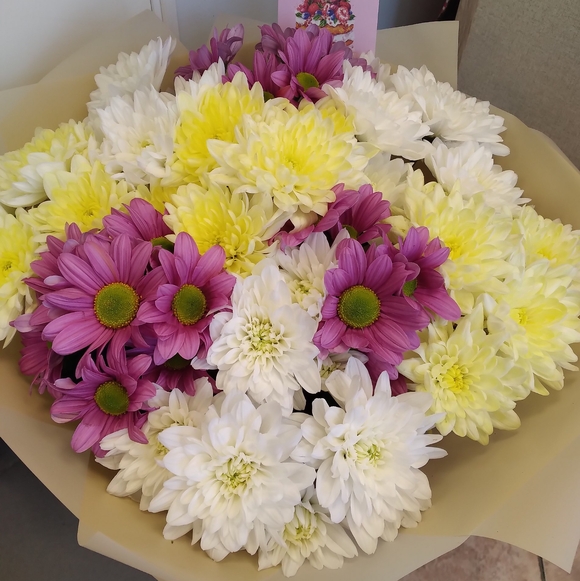 Букет из 9 кустовых хризантем микс