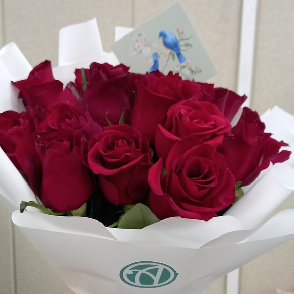 Букет из 15 красных роз Кения (35 см)