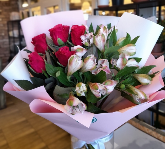 Дуо-букет малиновый - S