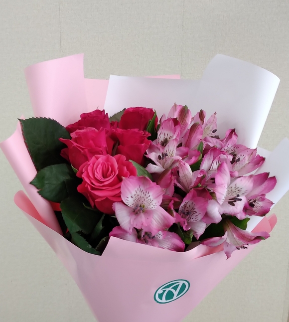 Дуо-букет малиновый - S