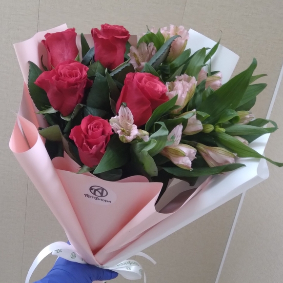 Дуо-букет малиновый - S