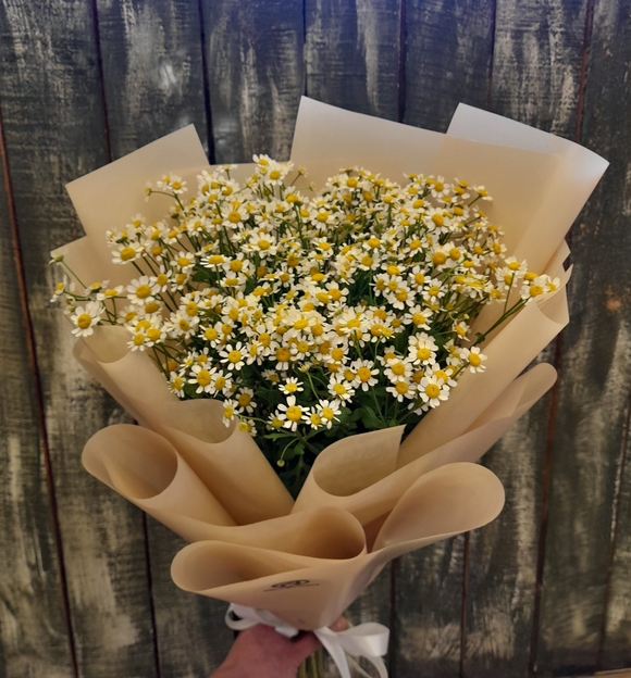 Букет из 9 кустовых ромашек (матрикарий)